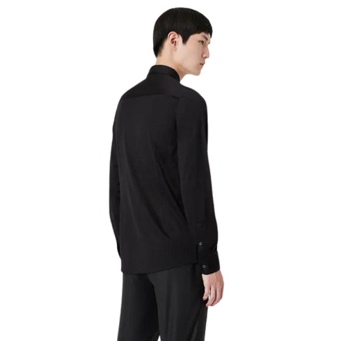 Emporio Armani Camicia elegante Camicia Uomo in misto lyocell Nero - Francavilla Moda