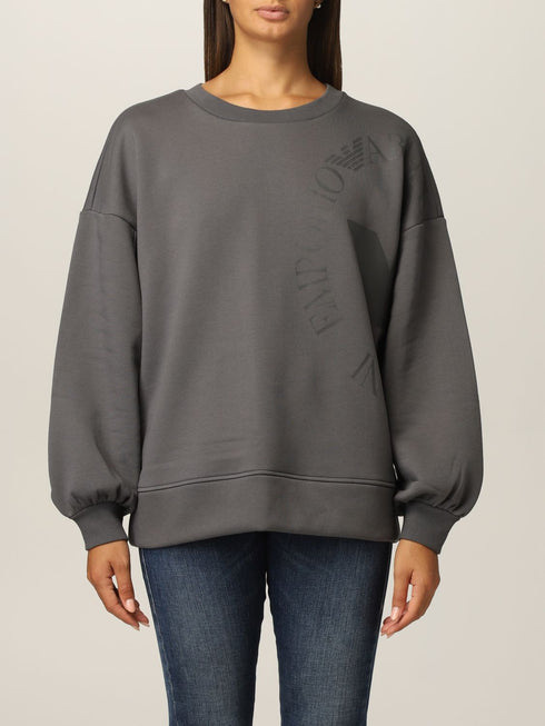 Felpa Donna 6K2M7J2JRGZ con logo oversize Polvere EMPORIO ARMANI- Francavilla Moda