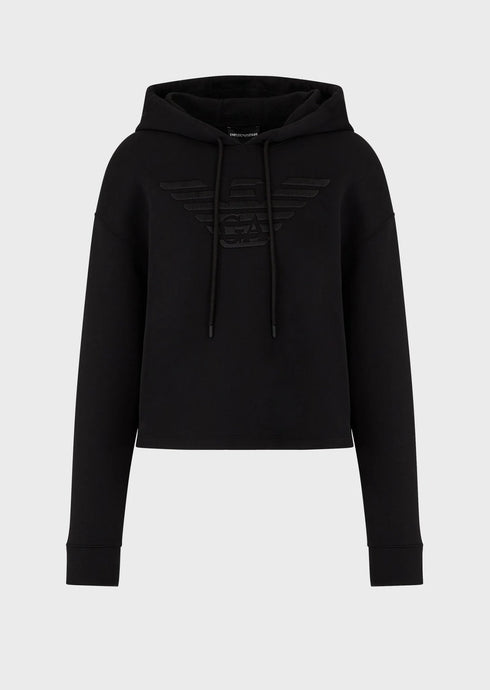 Felpa Donna 6K2M7l2JRGZ con macrologo Nero EMPORIO ARMANI- Francavilla Moda