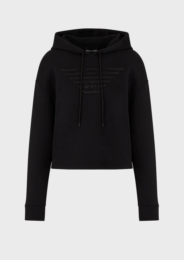 Felpa Donna 6K2M7l2JRGZ con macrologo Nero EMPORIO ARMANI- Francavilla Moda
