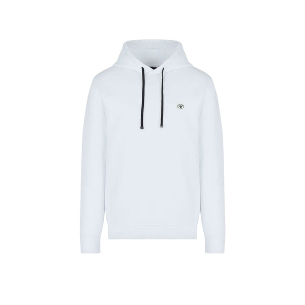 Felpa Uomo cappuccio e micro logo Bianco Emporio Armani- Francavilla Moda