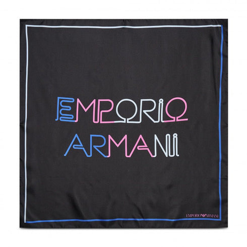 Foulard Donna in seta con firma brand Nero EMPORIO ARMANI- Francavilla Moda