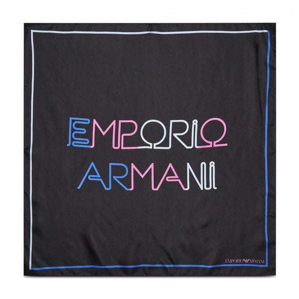 Foulard Donna in seta con firma brand Nero EMPORIO ARMANI- Francavilla Moda