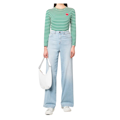 Jeans Donna largo a cinque tasche Denim Chiaro EMPORIO ARMANI- Francavilla Moda