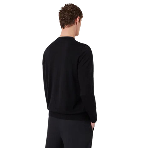 Maglia girocollo in lana slim fit Blu navy EMPORIO ARMANI- Francavilla Moda