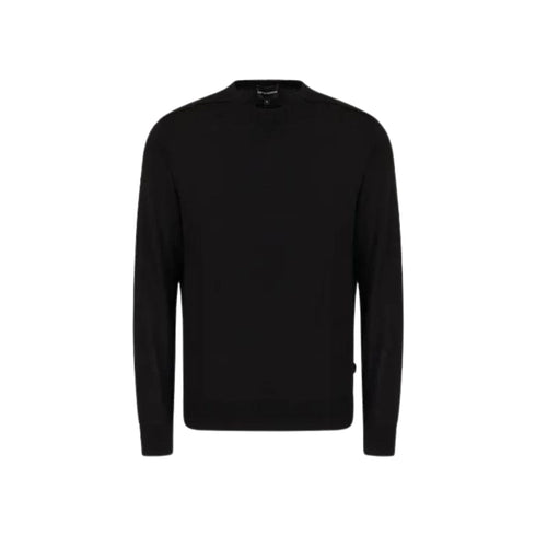 Maglia girocollo in lana slim fit Nero EMPORIO ARMANI- Francavilla Moda