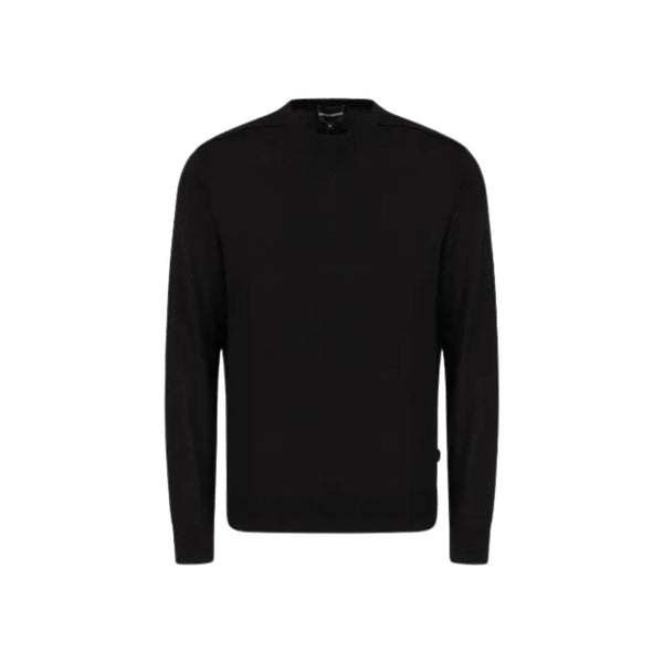 Maglia girocollo in lana slim fit Nero EMPORIO ARMANI- Francavilla Moda