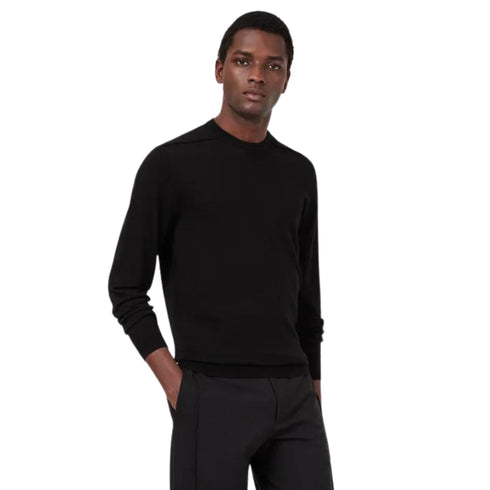 Maglia girocollo in lana slim fit Nero EMPORIO ARMANI- Francavilla Moda