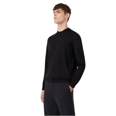 Maglia girocollo in lana slim fit Blu navy EMPORIO ARMANI- Francavilla Moda