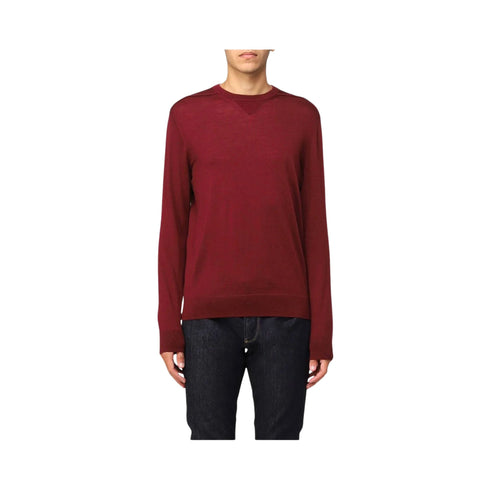 Emporio Armani Pullover Maglia girocollo in lana slim fit Burgundy - Francavilla Moda