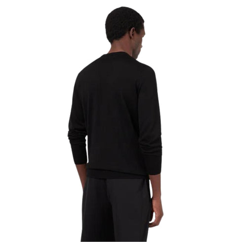 Maglia girocollo in lana slim fit Nero EMPORIO ARMANI- Francavilla Moda