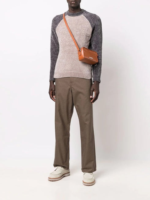 Maglione Uomo 6K1MX71MVSZ con texture a blocchi Grigio EMPORIO ARMANI- Francavilla Moda