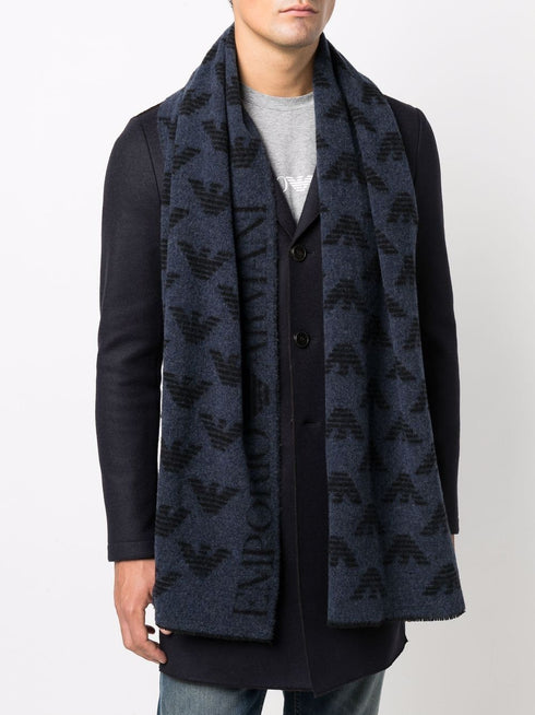 Sciarpa Uomo 6250501A350 reversibile Blu EMPORIO ARMANI- Francavilla Moda