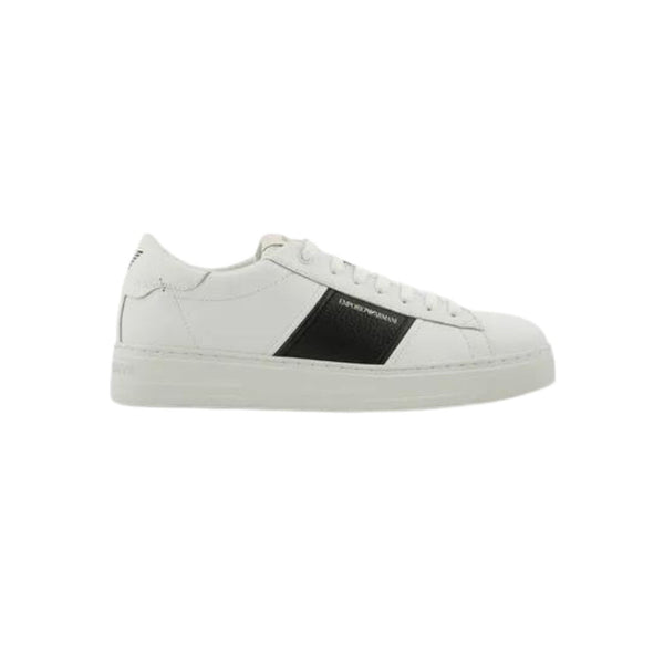 Emporio Armani Sneakers Sneakers Uomo con dettaglio logato in contrasto Bianco nero - Francavilla Moda