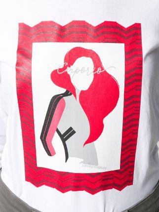 T-Shirt Donna con stampa grafica Bianco Emporio Armani- Francavilla Moda