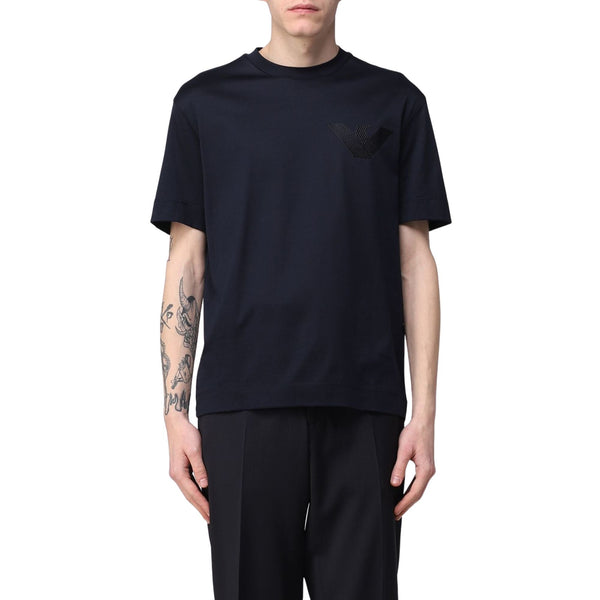 T-shirt Uomo con logo applicato Blu EMPORIO ARMANI- Francavilla Moda