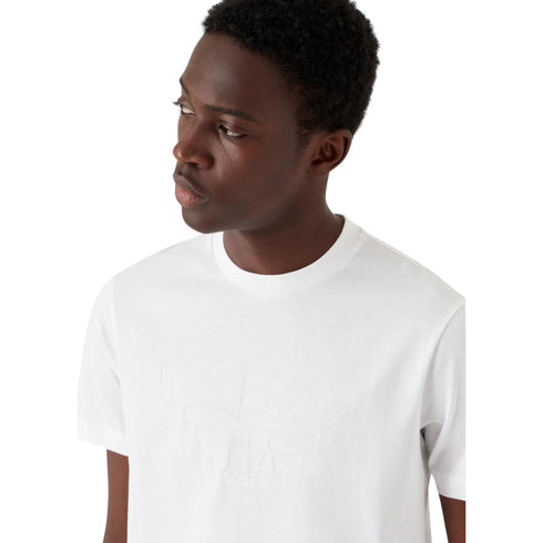 Emporio Armani T-Shirt T-shirt Uomo con logo in rilievo ton sur ton Bianco - Francavilla Moda