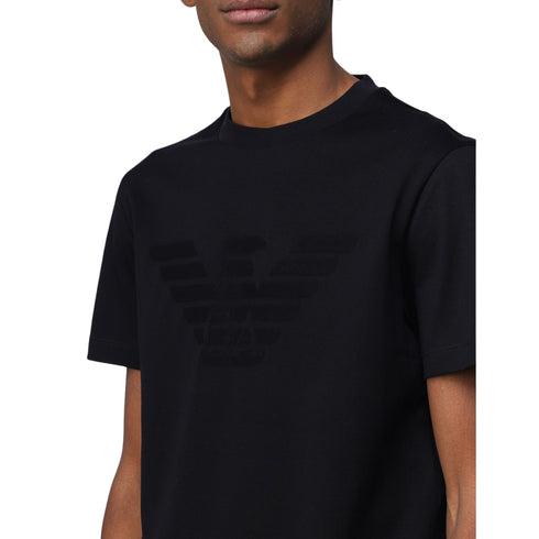 Emporio Armani T-Shirt T-shirt Uomo con logo in rilievo ton sur ton Blu navy P24-EMPORIO ARMANI8N1TD21JGYZ-0975-S - Francavilla Moda