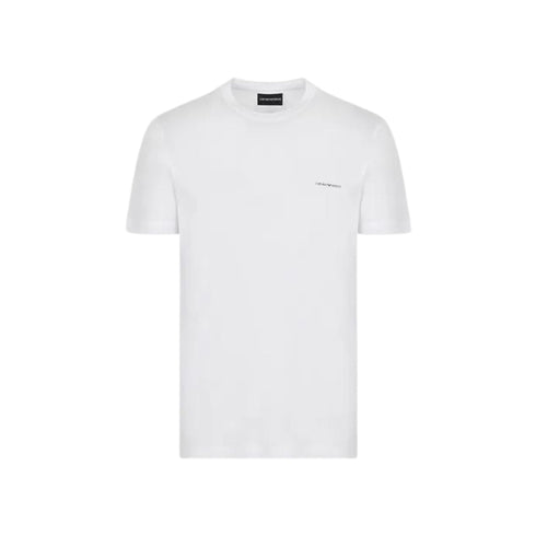 Emporio Armani T-shirt T-shirt Uomo con micro logo lettering sul petto Bianco - Francavilla Moda