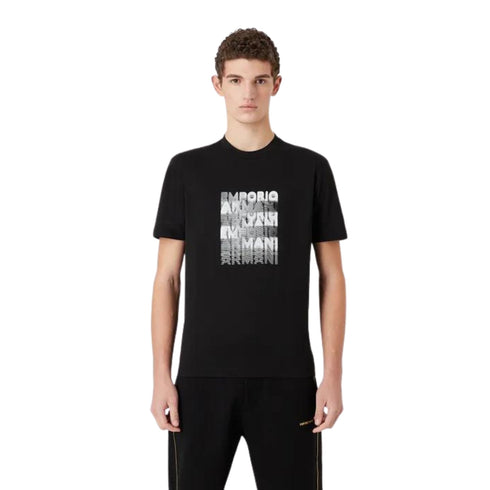 T-shirt Uomo con scritta sfumata Nero EMPORIO ARMANI- Francavilla Moda