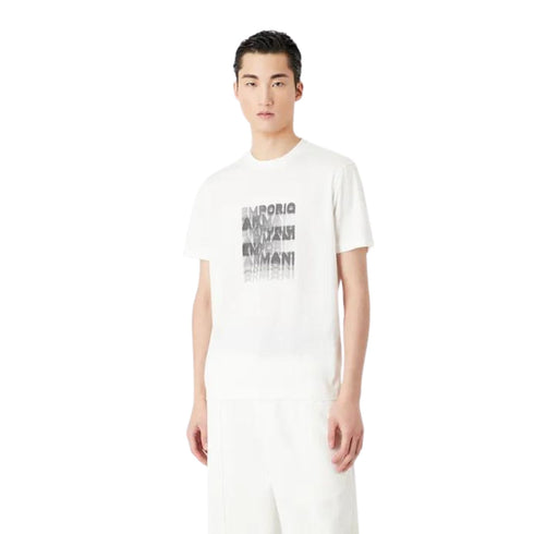 T-shirt Uomo con scritta sfumata Bianco EMPORIO ARMANI- Francavilla Moda
