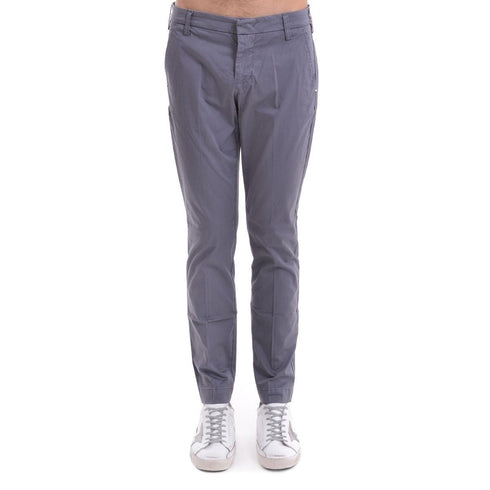 Pantalone Uomo slim con logo in metallo Grigio scuro ENTRE AMIS- Francavilla Moda