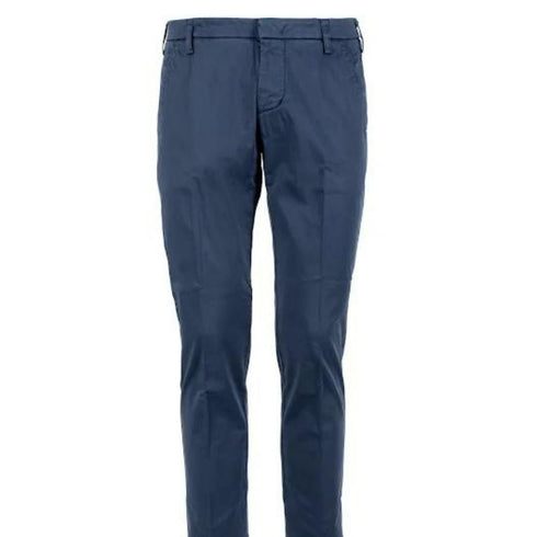 Pantalone Uomo slim con logo in metallo Blu ENTRE AMIS- Francavilla Moda