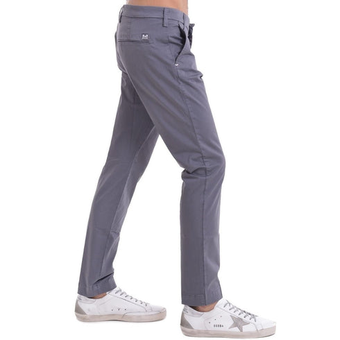 Pantalone Uomo slim con logo in metallo Grigio scuro ENTRE AMIS- Francavilla Moda