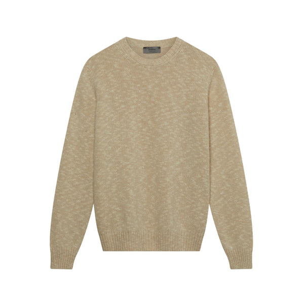 Maglia Uomo a girocollo in lana e cotone Beige bianco FERRANTE- Francavilla Moda