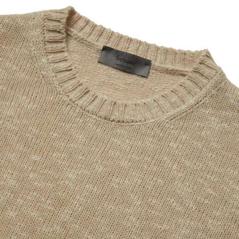 Maglia Uomo a girocollo in lana e cotone Beige bianco FERRANTE- Francavilla Moda
