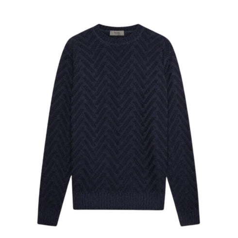 Maglia Uomo spinata a girocollo Blu FERRANTE- Francavilla Moda