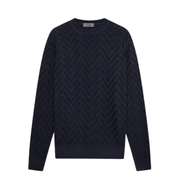 Maglia Uomo spinata a girocollo Blu FERRANTE- Francavilla Moda