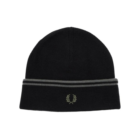 Berretto Uomo con logo ricamato Nero grigio Fred Perry- Francavilla Moda