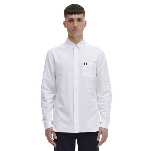 Camicia Uomo con taschino logato Bianco Fred Perry- Francavilla Moda