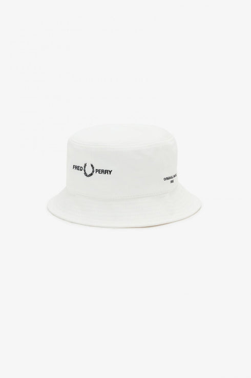 Cappello Unisex alla pescatore con logo ricamato Bianco FRED PERRY- Francavilla Moda