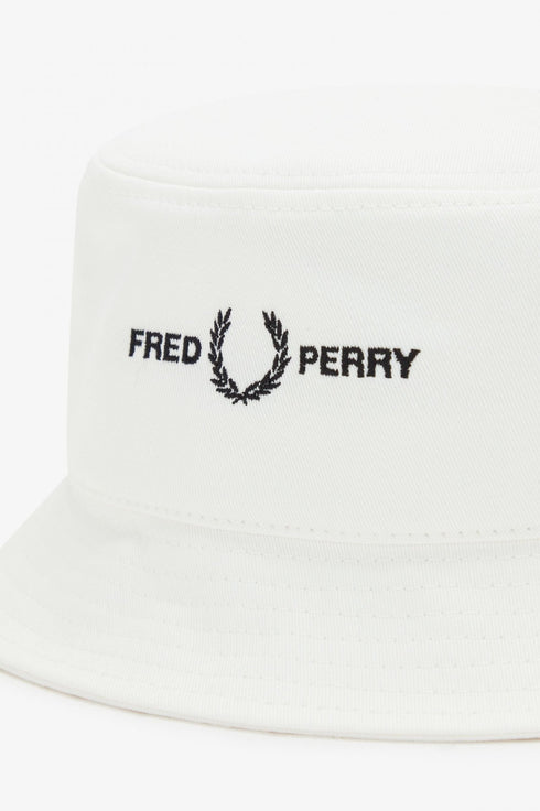 Cappello Unisex alla pescatore con logo ricamato Bianco FRED PERRY- Francavilla Moda