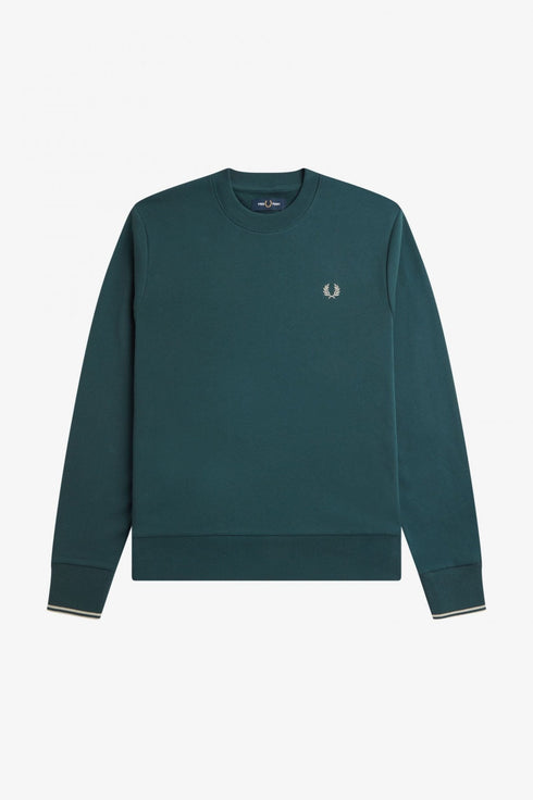 Felpa Uomo a girocollo in tinta unita Blu Fred Perry- Francavilla Moda