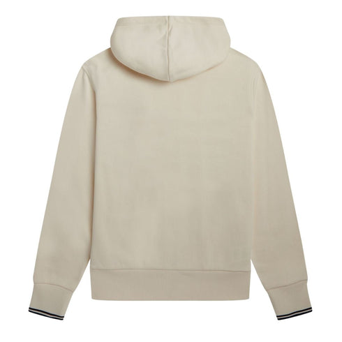 Felpa Uomo in cotone con cappuccio e zip Panna FRED PERRY- Francavilla Moda