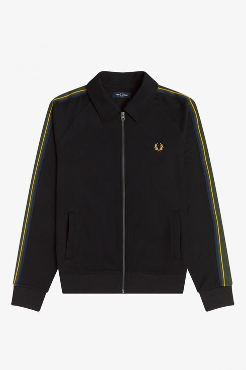 Felpa Uomo in tricot a righe Nero FRED PERRY- Francavilla Moda