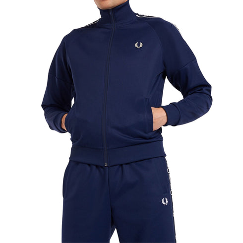 Felpa Uomo tecnica con fettuccia logo Blu FRED PERRY- Francavilla Moda