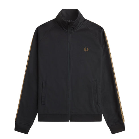 Felpa Uomo Track jacket con logo Nero Fred Perry- Francavilla Moda