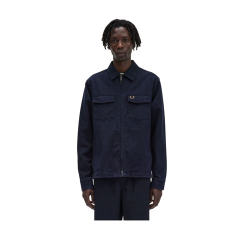 Giubbino Uomo in twill di cotone Blu Fred Perry- Francavilla Moda