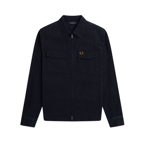 Giubbino Uomo in twill di cotone Blu Fred Perry- Francavilla Moda