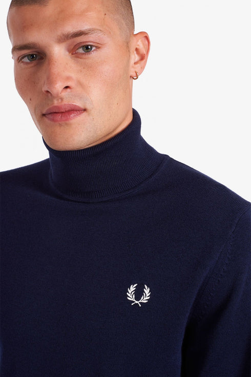 Maglione Uomo a collo alto Blu Fred Perry- Francavilla Moda