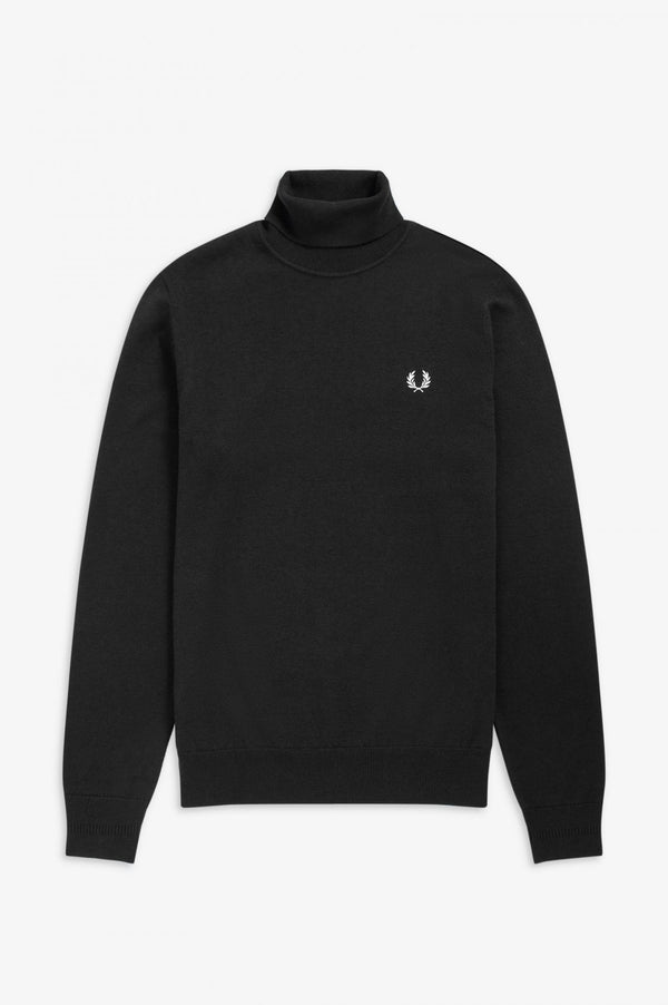 Maglione Uomo a collo alto Nero Fred Perry- Francavilla Moda