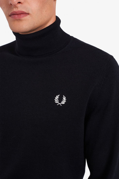 Maglione Uomo a collo alto Nero Fred Perry- Francavilla Moda
