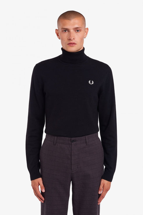Maglione Uomo a collo alto Nero Fred Perry- Francavilla Moda