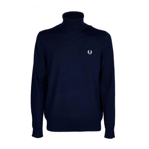 Maglione Uomo a collo alto Blu Fred Perry- Francavilla Moda