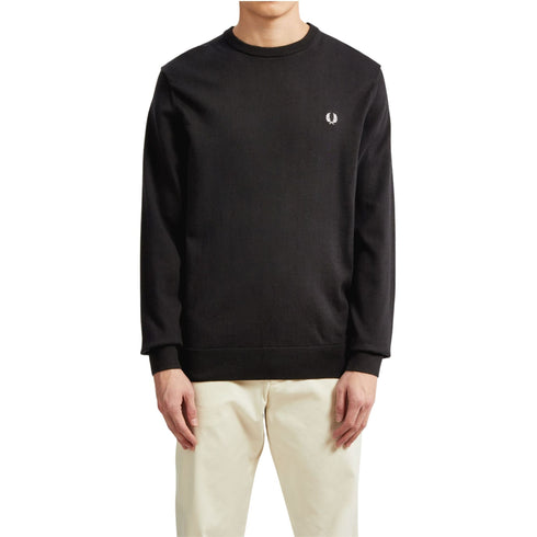 Maglione Uomo a girocollo classico Nero FRED PERRY- Francavilla Moda