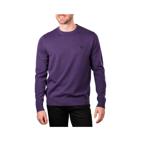 Fred Perry Pullover Maglione Uomo a girocollo classico Purple A22-FRED PERRYK9601-193-S - Francavilla Moda